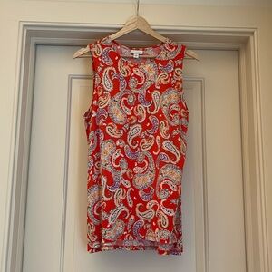 JJill tank in orange paisley. Size M